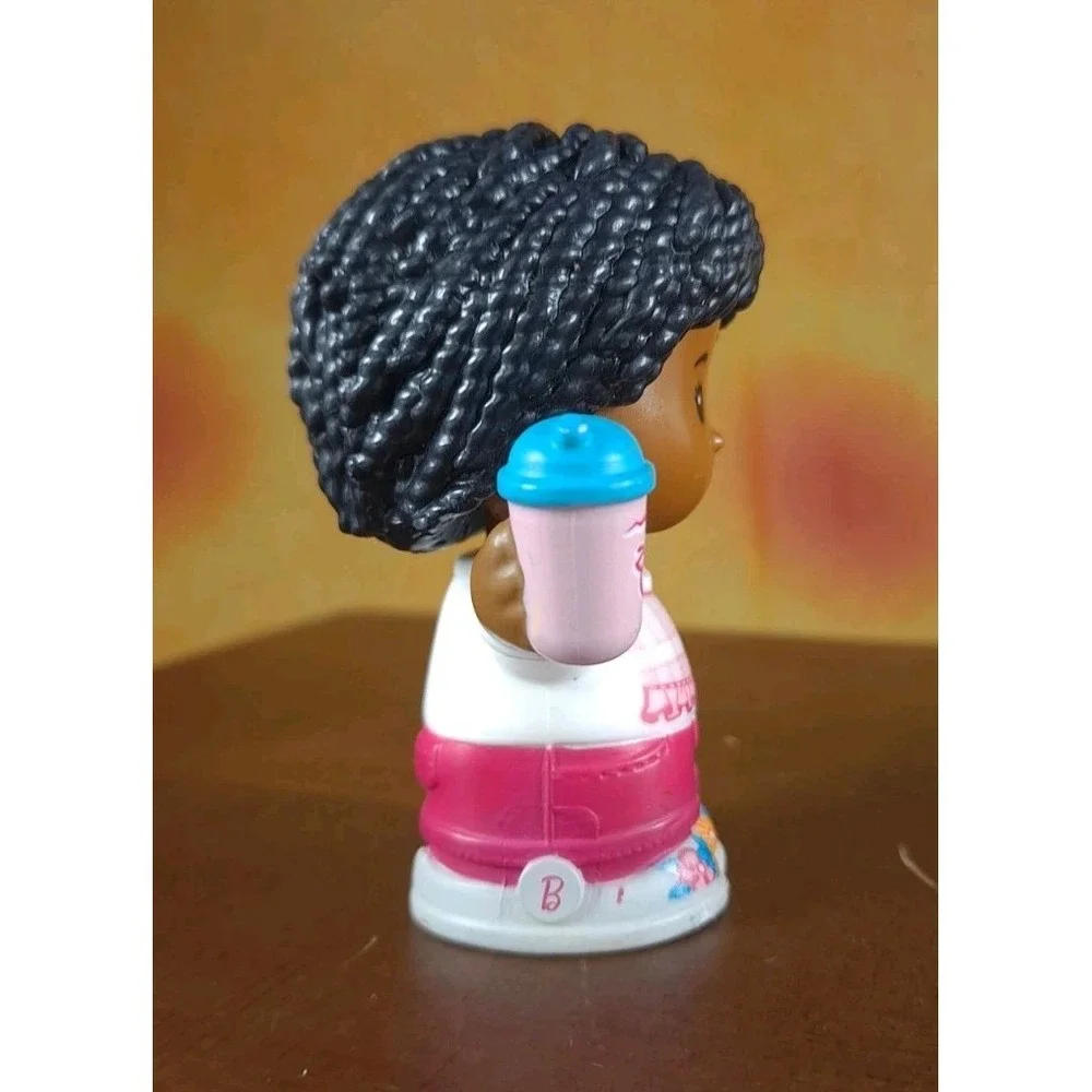 Fisher Price Little People Girl Barbie African American Strawberry Water Bottle